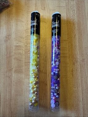 Brand New Yellow and Purple Bead Treasures Bead Tubes